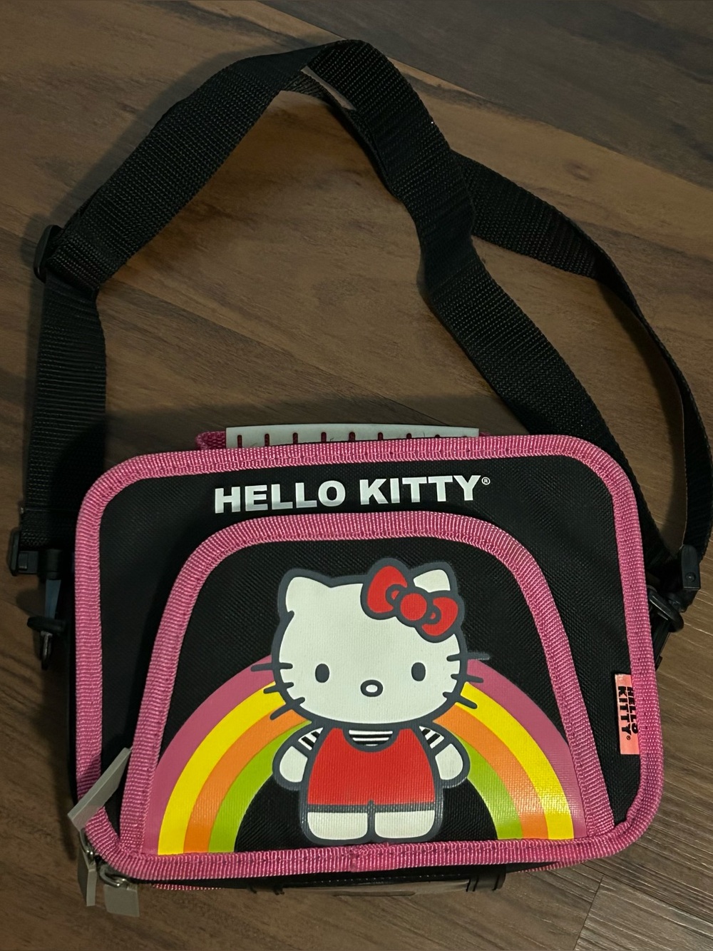 Sanrio Hello Kitty Black & Pink Photography Crossbody Messenger Game Travel Case